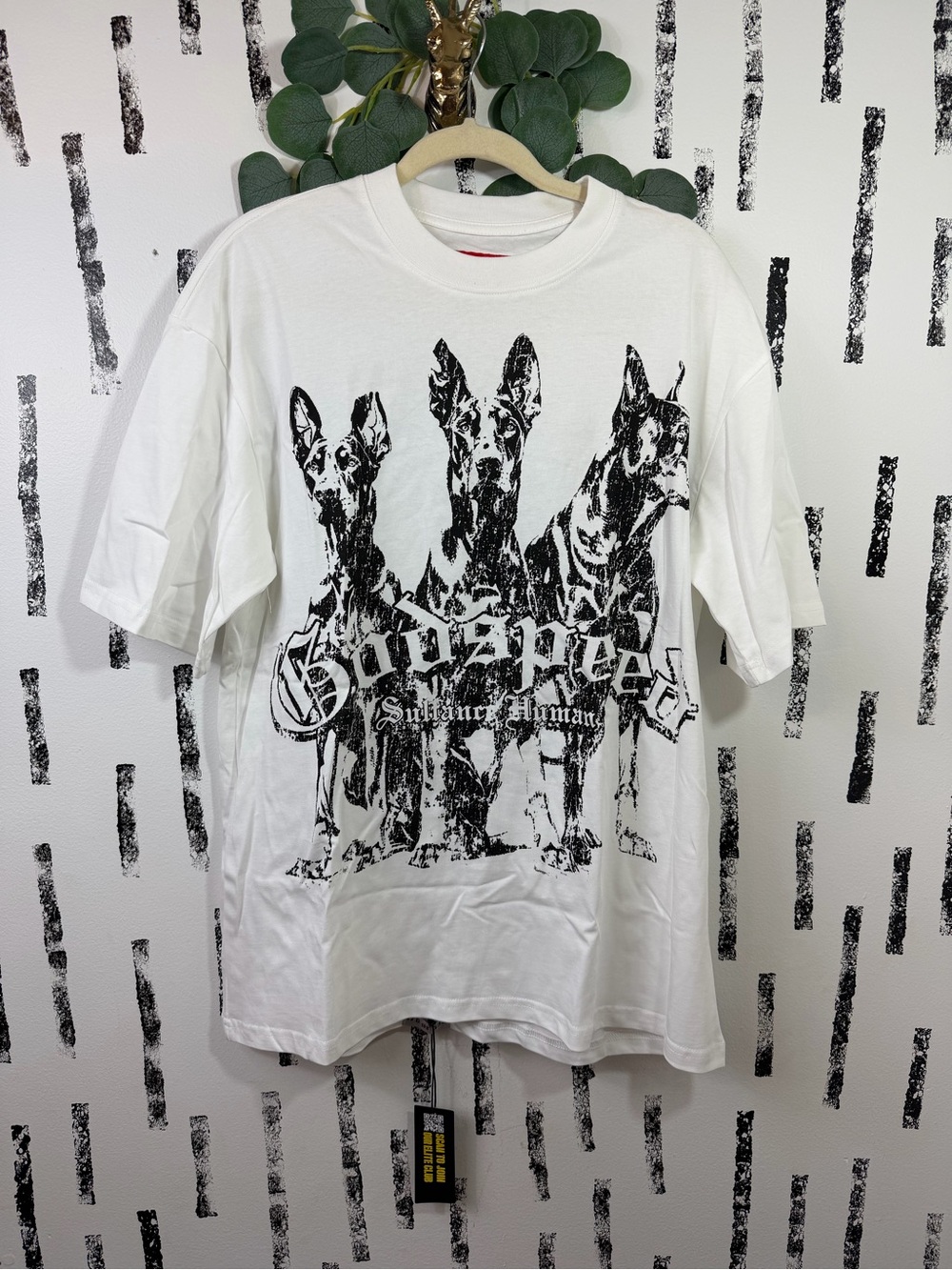 NWT Godspeed 3 Dogs White Black Graphic Tshirt Size XL
